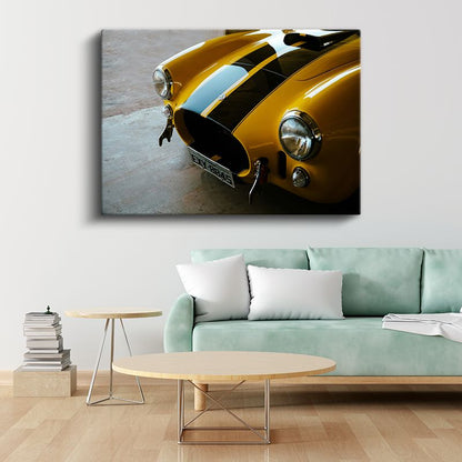 Shelby Cobra - Klasik Sarı Amerikan Spor Araba Kanvas Tablo