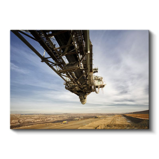 Maden Makinesi - Açık Ocak Madeninde Çalışan Büyük Ekipman Kanvas Tablo
