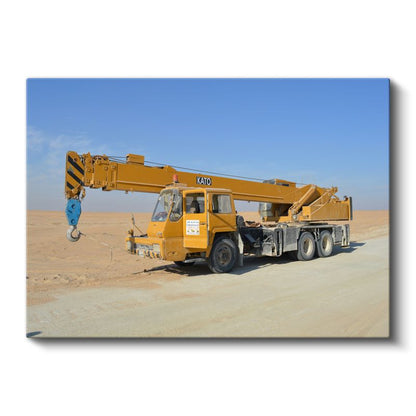 KATO Vinç - İş Makinesi Çöl Manzarası Kanvas Tablo