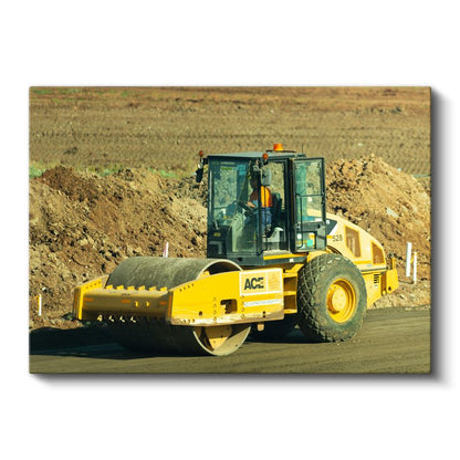 ACE Silindir - Sarı İş Makinesi Yol Yapımı Kanvas Tablo