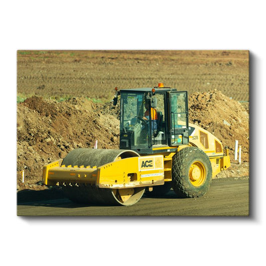 ACE Silindir - Sarı İş Makinesi Yol Yapımı Kanvas Tablo