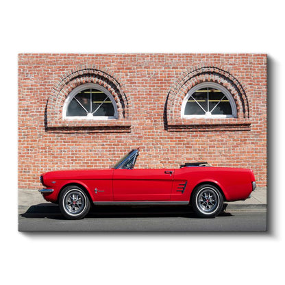 Ford Mustang - Klasik Kırmızı Convertible Kanvas Tablo