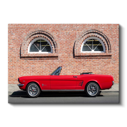 Ford Mustang - Klasik Kırmızı Convertible Kanvas Tablo