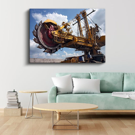 Bucket Wheel Excavator - Devasa Maden Makinesi Kanvas Tablo
