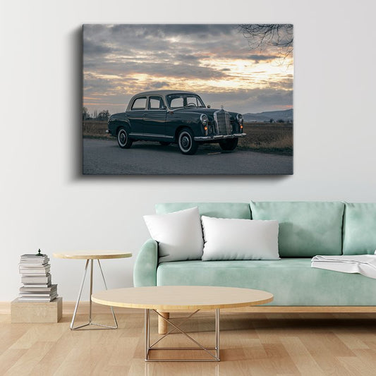 Mercedes Ponton - Klasik Alman Sedan Kanvas Tablo