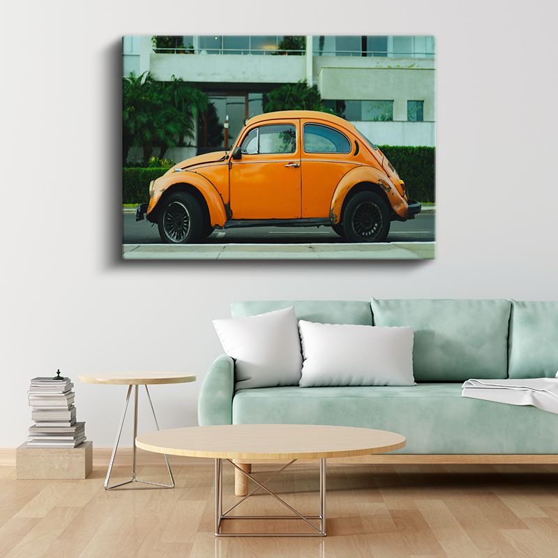 Volkswagen Beetle - Turuncu Klasik Vosvos Kanvas Tablo