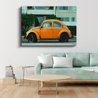 Volkswagen Beetle - Turuncu Klasik Vosvos Kanvas Tablo