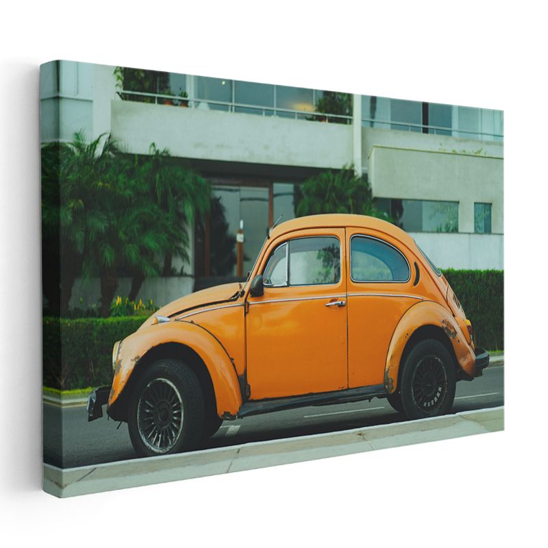 Volkswagen Beetle - Turuncu Klasik Vosvos Kanvas Tablo