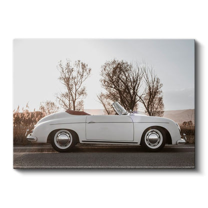 Porsche 356 Speedster - Beyaz Klasik Cabriolet Kanvas Tablo