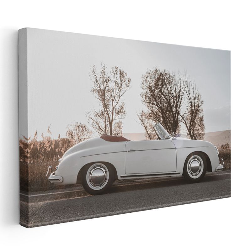 Porsche 356 Speedster - Beyaz Klasik Cabriolet Kanvas Tablo