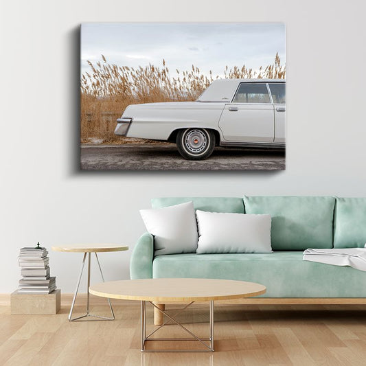 Cadillac DeVille - Beyaz Amerikan Klasiği Kanvas Tablo