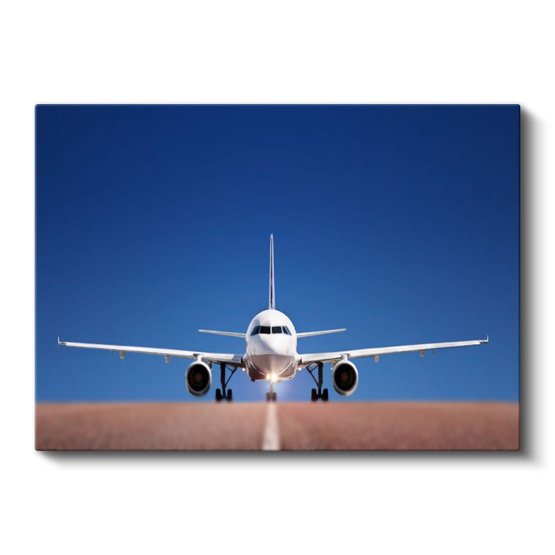 Yolcu Uçağı - Pist Üzerinde Kalkışa Hazır Kanvas Tablo