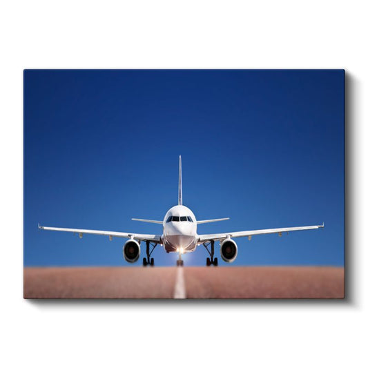 Yolcu Uçağı - Pist Üzerinde Kalkışa Hazır Kanvas Tablo