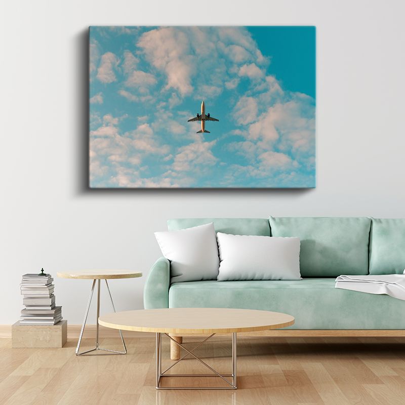Yolcu Uçağı - Bulutlar Arasında Seyahat Kanvas Tablo