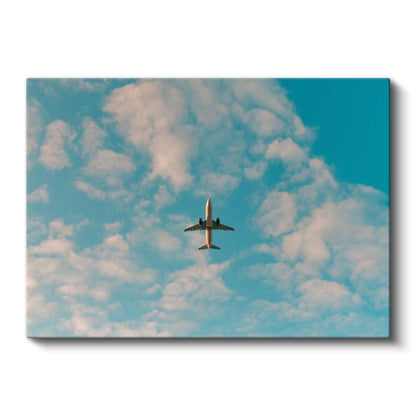Yolcu Uçağı - Bulutlar Arasında Seyahat Kanvas Tablo