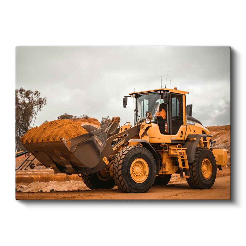Volvo Kepçe - İnşaat Sahasında İş Makinesi Kanvas Tablo