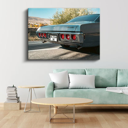 Chevrolet Impala - Klasik Amerikan Otomobili Arka Görünüm Kanvas Tablo