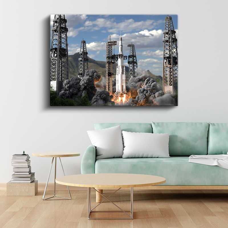 Uzay Roketi - Fırlatma Anında Kalkış Kanvas Tablo