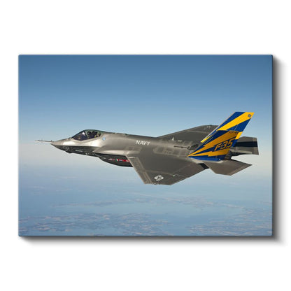 F-35 Savaş Uçağı - Gökyüzünde NAVY Jetfighter Kanvas Tablo