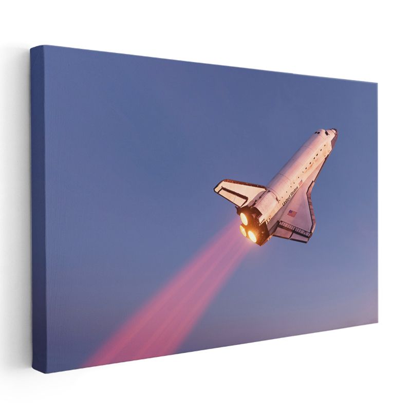 Space Shuttle - Gökyüzünde Yükselen Uzay Mekiği Kanvas Tablo