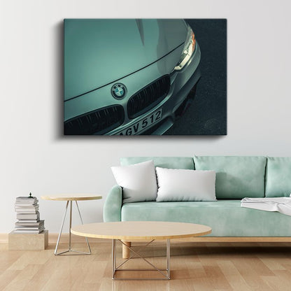 BMW Ön Görünüm - Lüks Alman Otomobil Detayı Kanvas Tablo