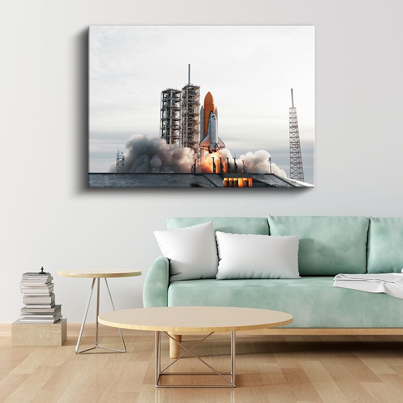 Uzay Mekiği Fırlatma - Kalkış Anında Roket Görünümü Kanvas Tablo