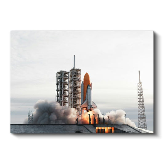 Uzay Mekiği Fırlatma - Kalkış Anında Roket Görünümü Kanvas Tablo