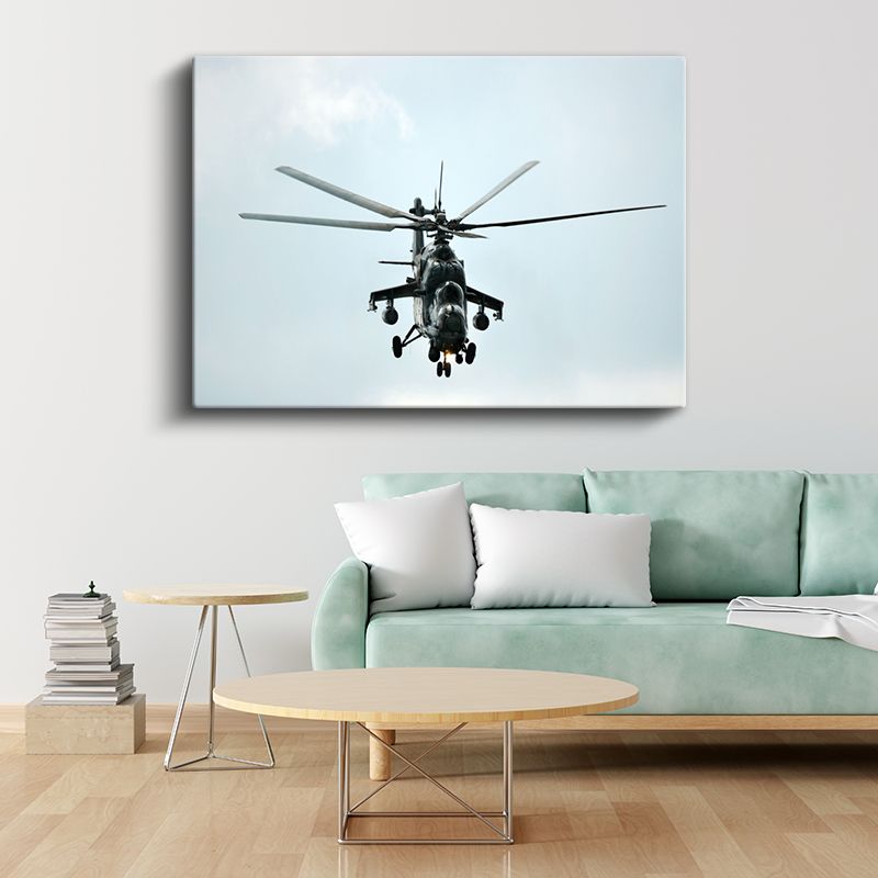 Mi-24 Hind Helikopter - Havada Askeri Hava Aracı Kanvas Tablo