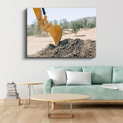 Ekskavatör Kepçesi - İnşaat Sahası Detayı Kanvas Tablo