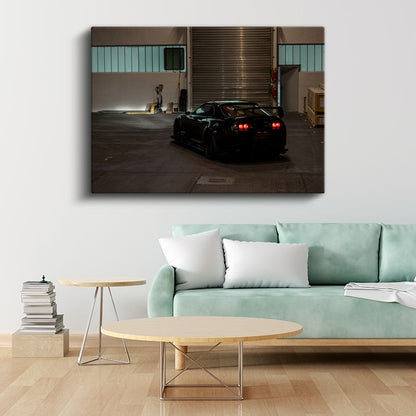 Toyota Supra - Siyah Modifiyeli Japon Spor Otomobil Kanvas Tablo