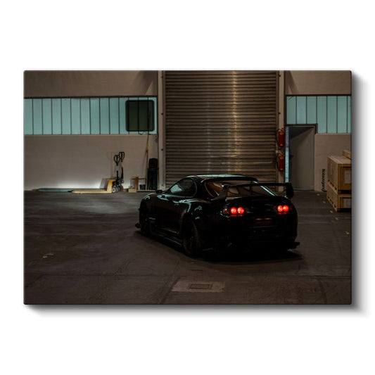 Toyota Supra - Siyah Modifiyeli Japon Spor Otomobil Kanvas Tablo