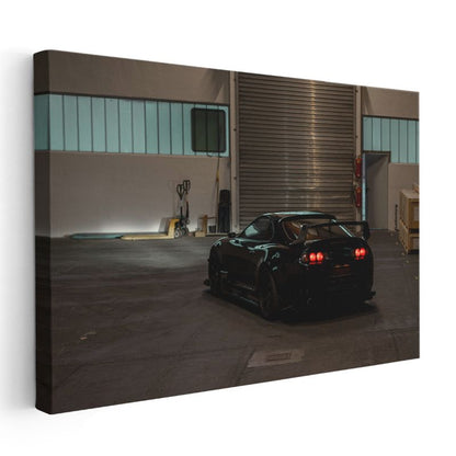 Toyota Supra - Siyah Modifiyeli Japon Spor Otomobil Kanvas Tablo