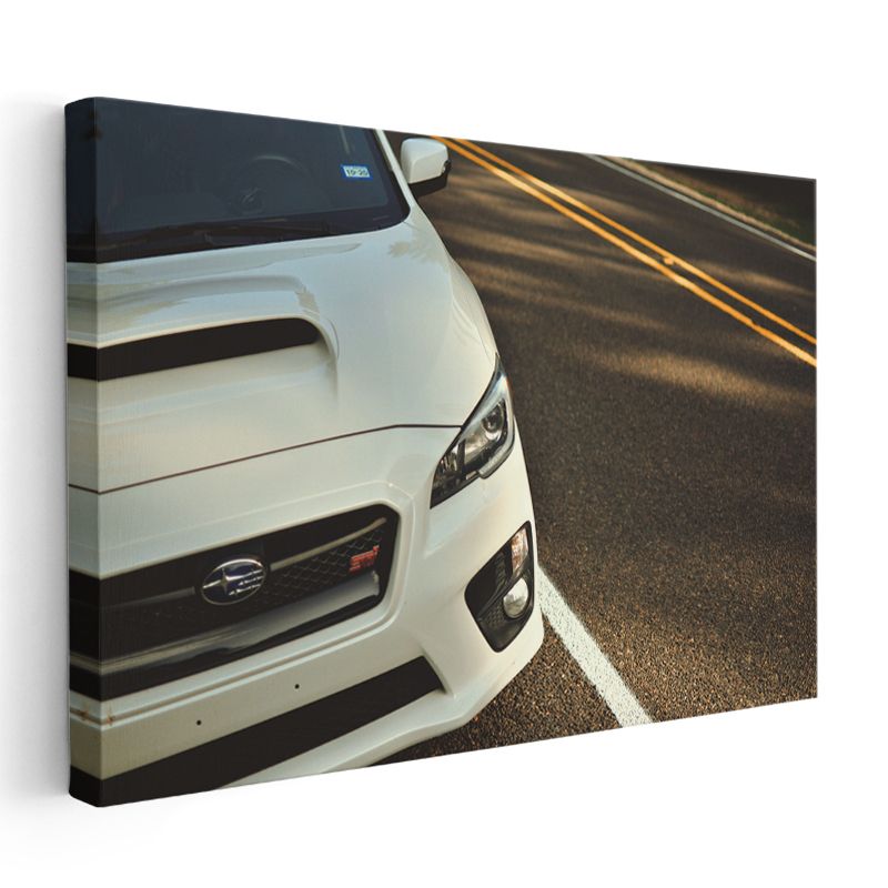 Subaru WRX STI - Beyaz Japon Performans Sedan Kanvas Tablo