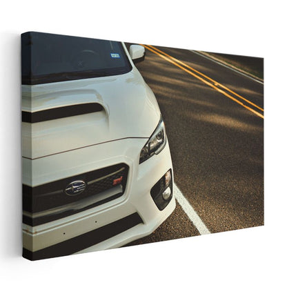 Subaru WRX STI - Beyaz Japon Performans Sedan Kanvas Tablo