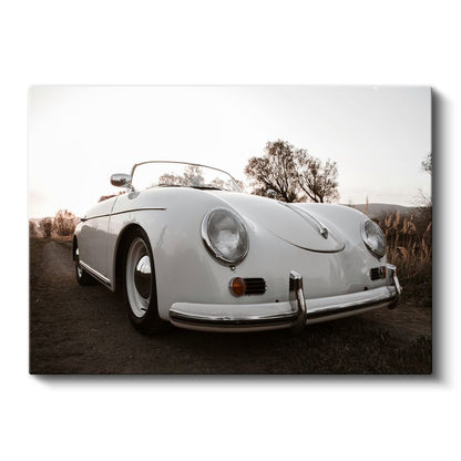 Porsche 356 - Beyaz Klasik Alman Roadster Kanvas Tablo