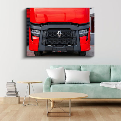 Renault Trucks - Kırmızı Modern Tır Ön Görünüm Kanvas Tablo