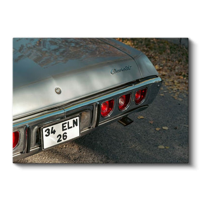 Chevrolet Impala - Klasik Amerikan Otomobili Arka Detay Kanvas Tablo