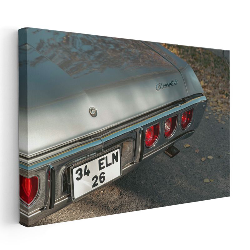 Chevrolet Impala - Klasik Amerikan Otomobili Arka Detay Kanvas Tablo