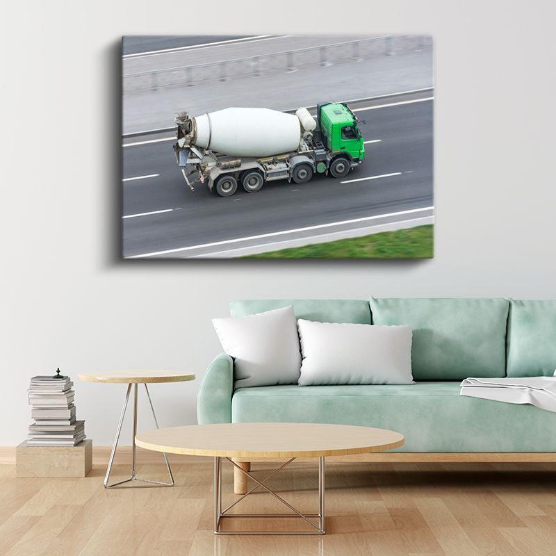 Beton Mikseri Kamyon - Endüstriyel İş Makinesi Kanvas Tablo