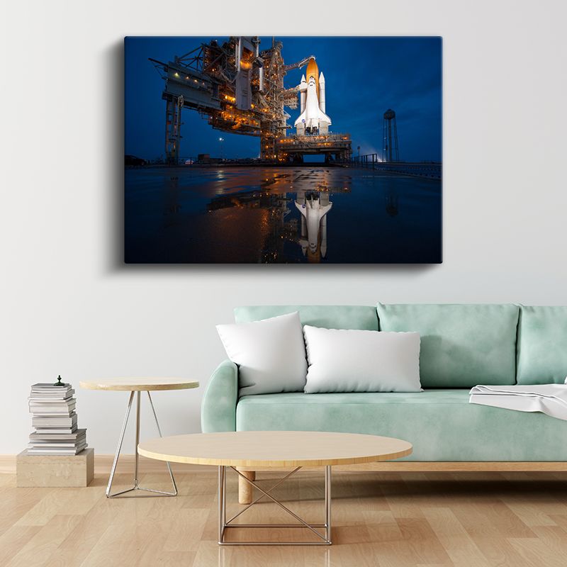 Uzay Mekiği - Fırlatma Rampasında Hazır Kanvas Tablo