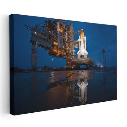 Uzay Mekiği - Fırlatma Rampasında Hazır Kanvas Tablo