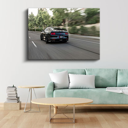 Ford Mustang GT - Siyah Spor Otomobil Kanvas Tablo