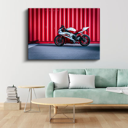 Yamaha YZF-R6 - Kırmızı Beyaz Yarış Motosikleti Kanvas Tablo