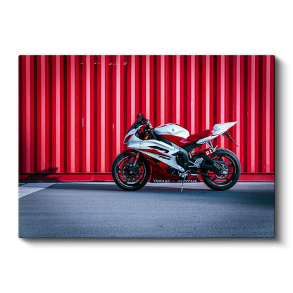 Yamaha YZF-R6 - Kırmızı Beyaz Yarış Motosikleti Kanvas Tablo