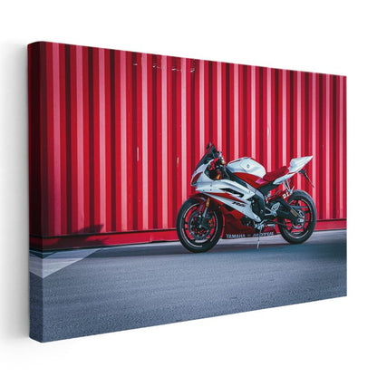 Yamaha YZF-R6 - Kırmızı Beyaz Yarış Motosikleti Kanvas Tablo