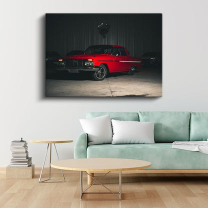 Chevrolet Impala - Kırmızı Klasik Amerikan Otomobili Kanvas Tablo