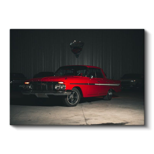 Chevrolet Impala - Kırmızı Klasik Amerikan Otomobili Kanvas Tablo