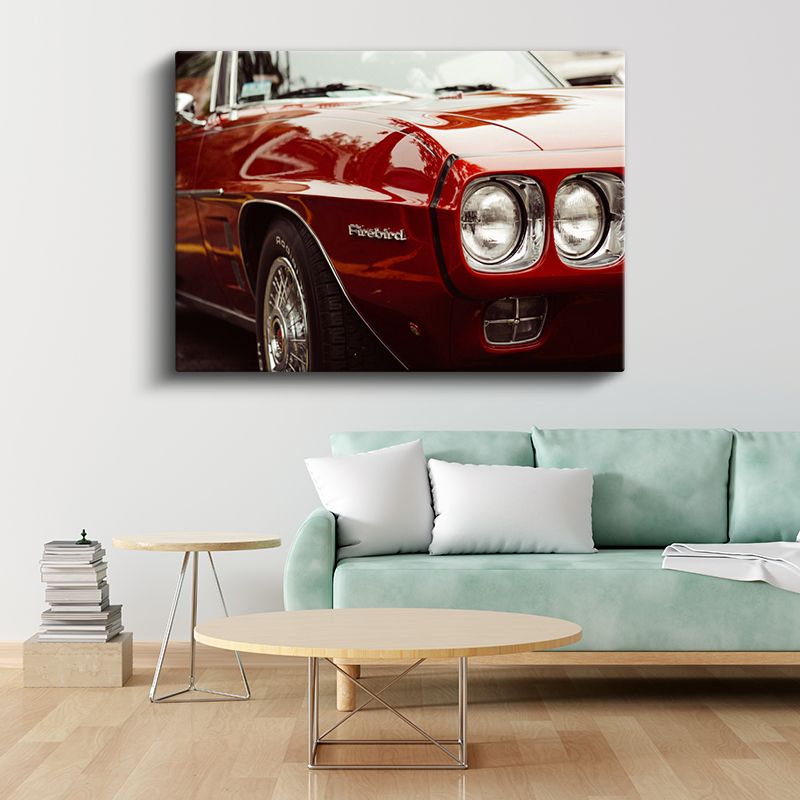 Pontiac Firebird - Kırmızı Klasik Amerikan Muscle Car Kanvas Tablo