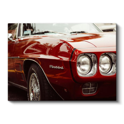 Pontiac Firebird - Kırmızı Klasik Amerikan Muscle Car Kanvas Tablo