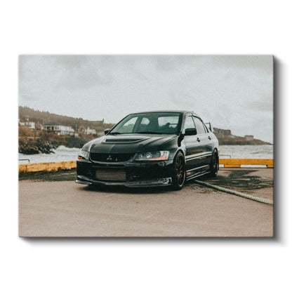 Mitsubishi Lancer Evolution - Siyah Spor Sedan Kanvas Tablo